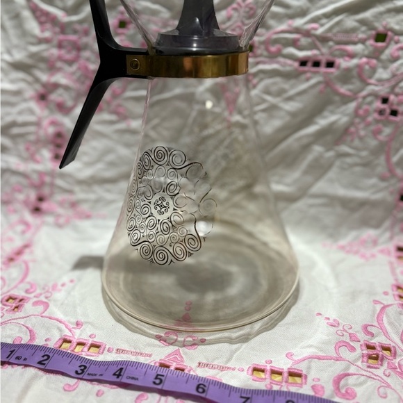 Vintage Geni Elegant Glass Coffee Carafe with Black Handle - Picture 3 of 7